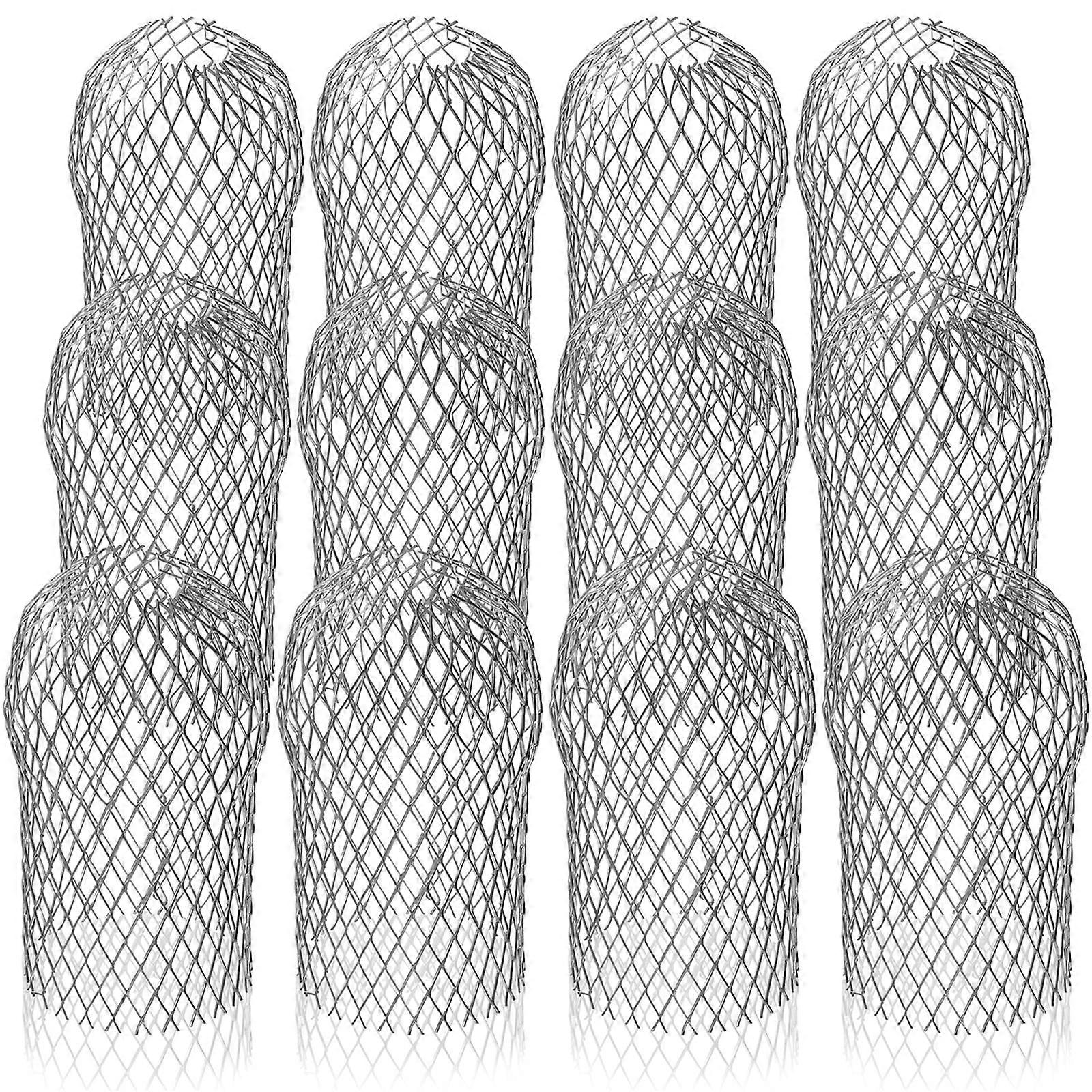 12 Pack Aluminum Gutter Guards with Expandable Downspout Strainers, Rustproof Mesh for Clog Prevention
