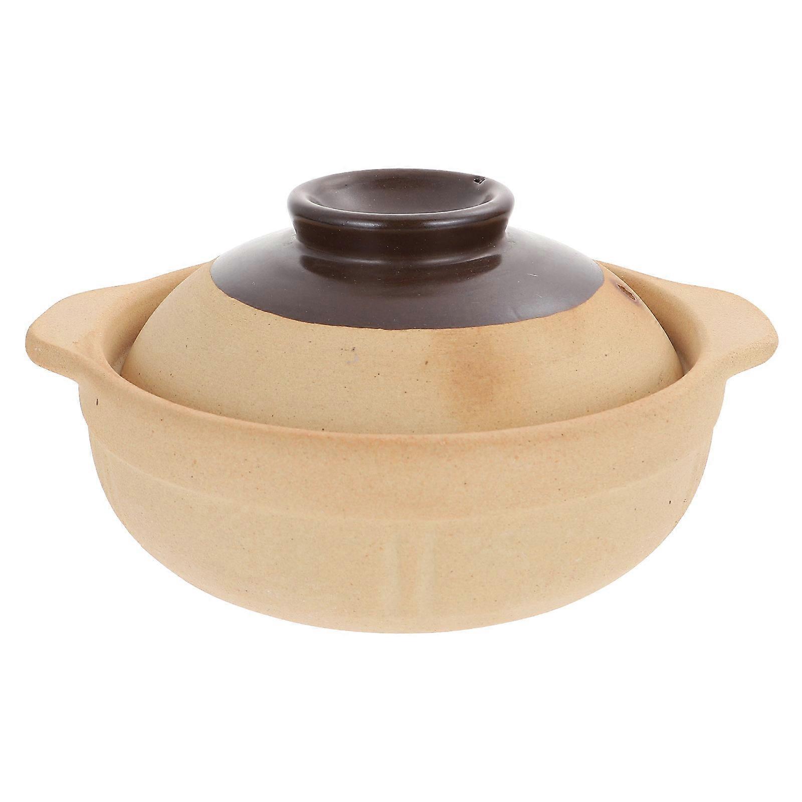 Assorted Color 2Pcs Ceramic Stew Pot for Home Use Casserole Pot