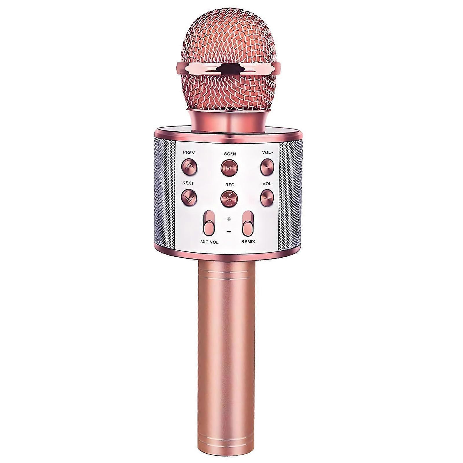 Wireless Bluetooth Karaoke Microphone with Speaker, 3in1 Handheld, DSP Noise Reduction, RGB Lighting