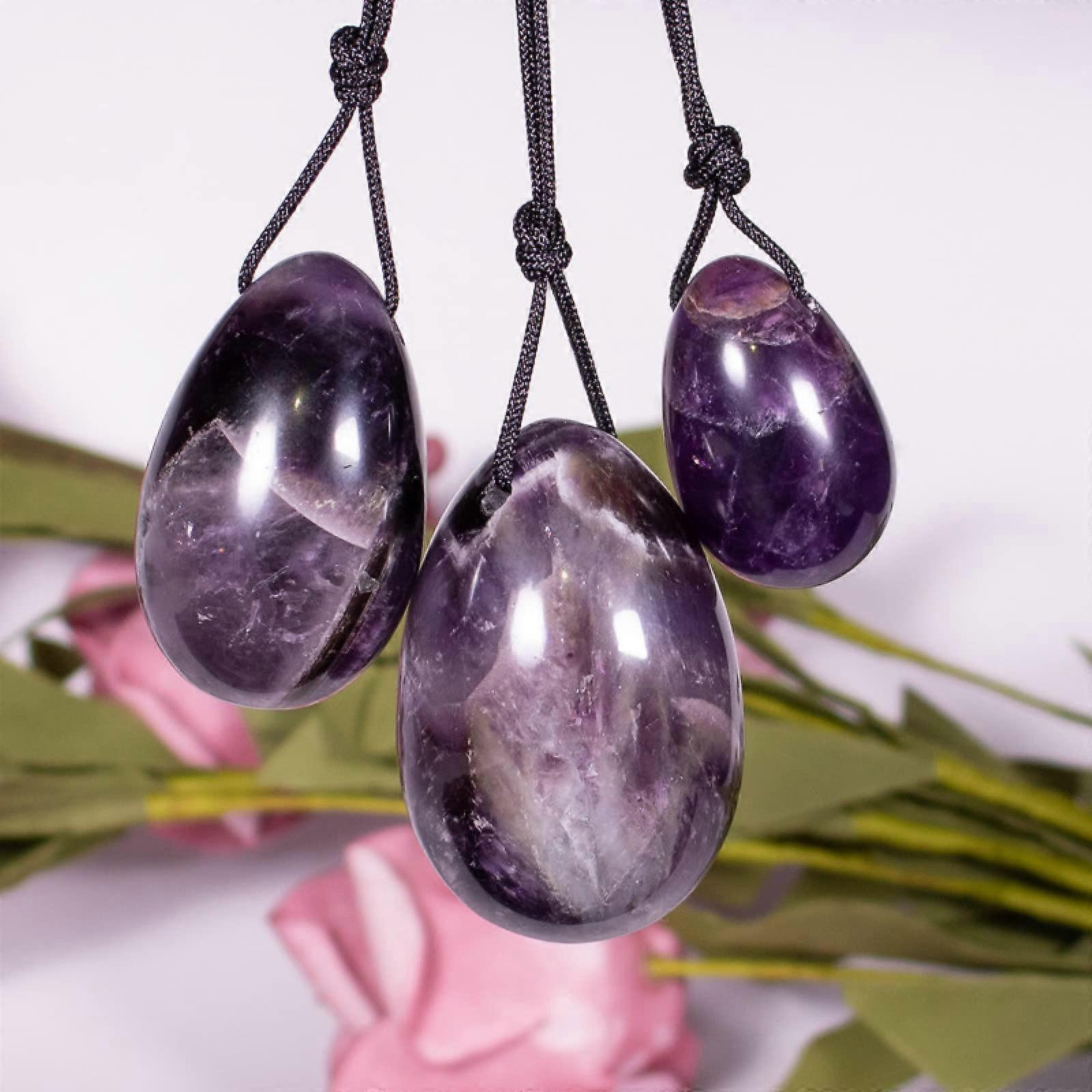 Natural Jade Yoni Eggs 30mm 45mm Handmade Smooth Crystal Kegel Exercise Amethyst Quartz