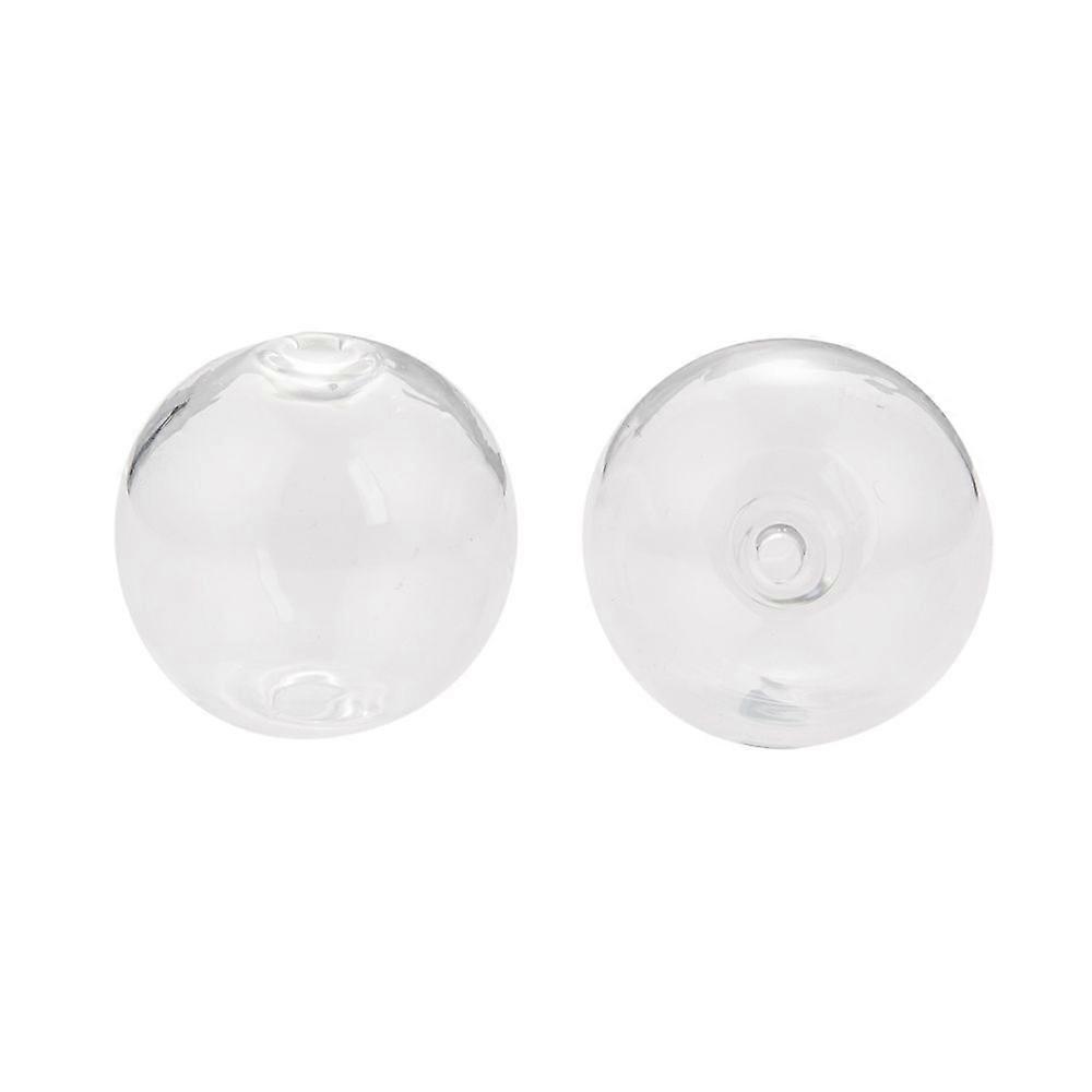 Handmade Blown Glass Globe Beads Round Clear 20mm Hole: 2mm