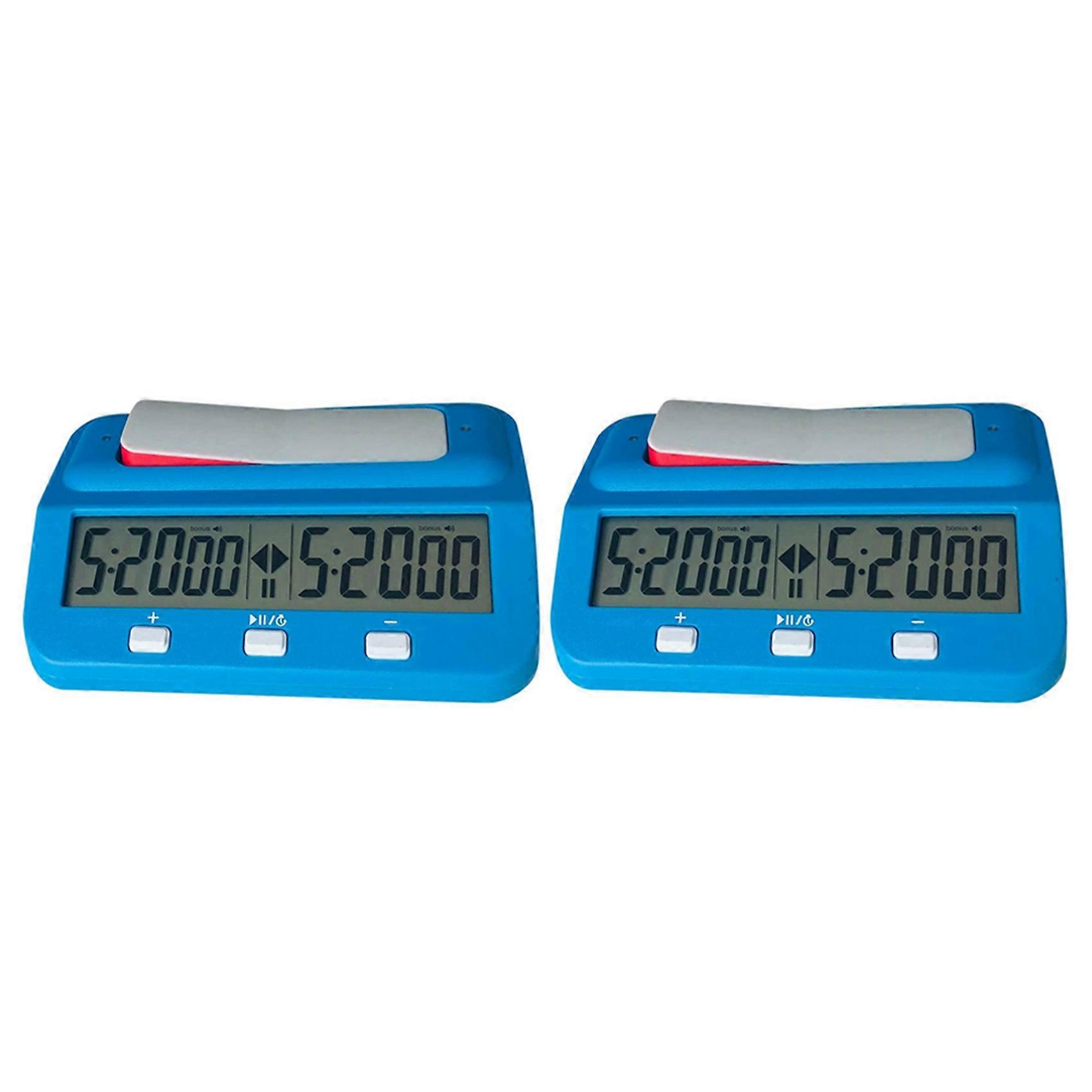4X Chess Basic Digital Chess Clock and Game Timer, Accurate Digital Portable Clock, Digital Watch Timer (Blue)