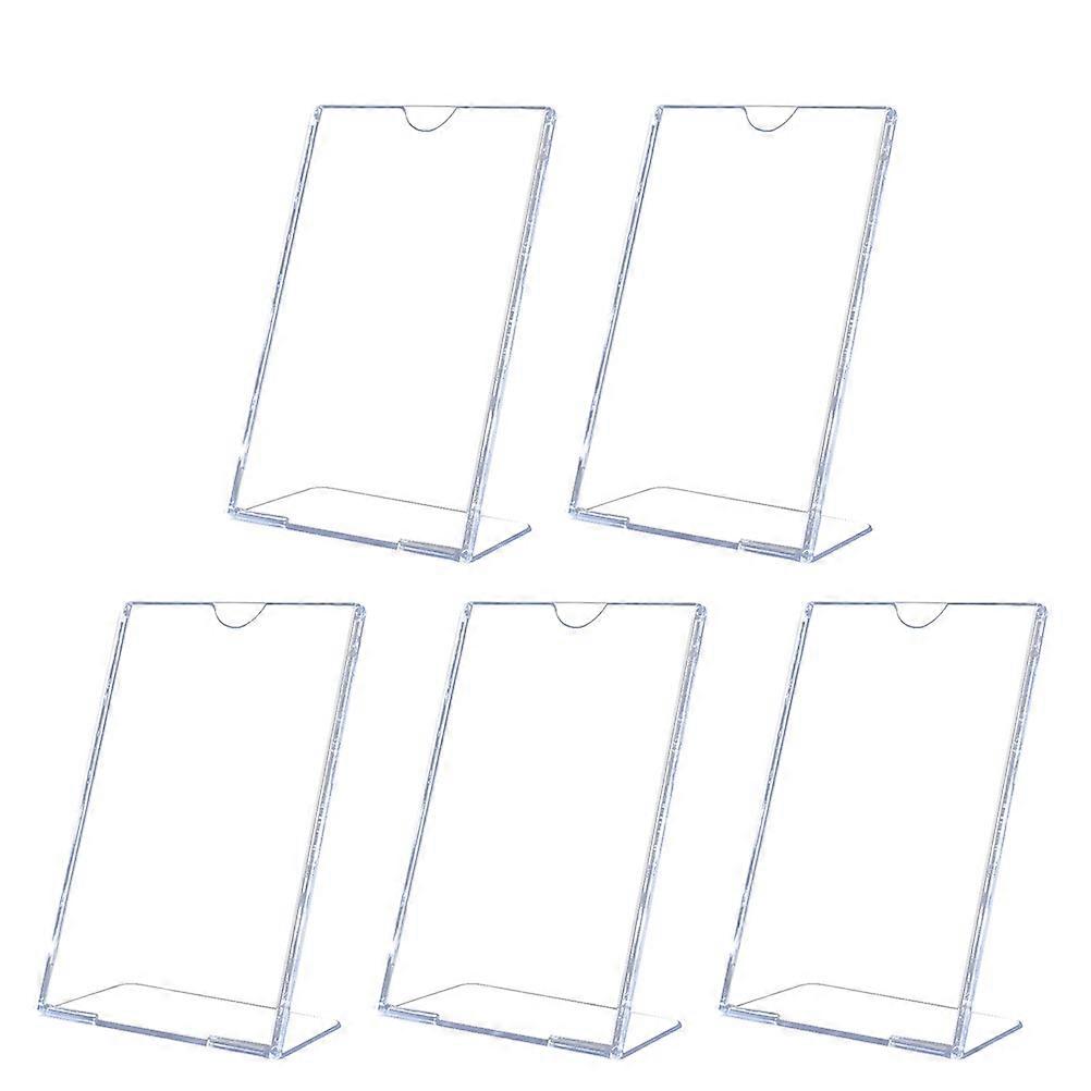 L Shape Display Stand Acrylic Slanted Sign Holders for Display 5Pcs