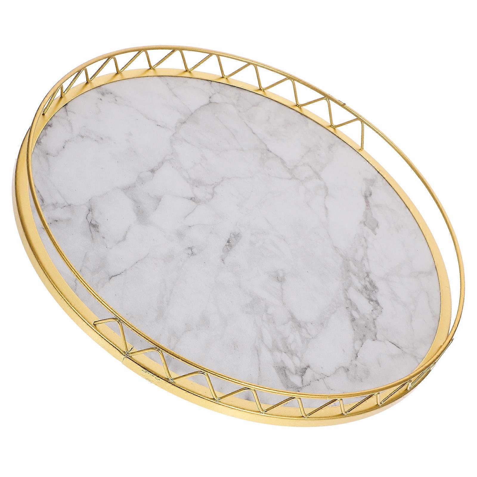 Storage Tray For Table Wooden Desktop Tray With Marble Pattern Design 1Pack