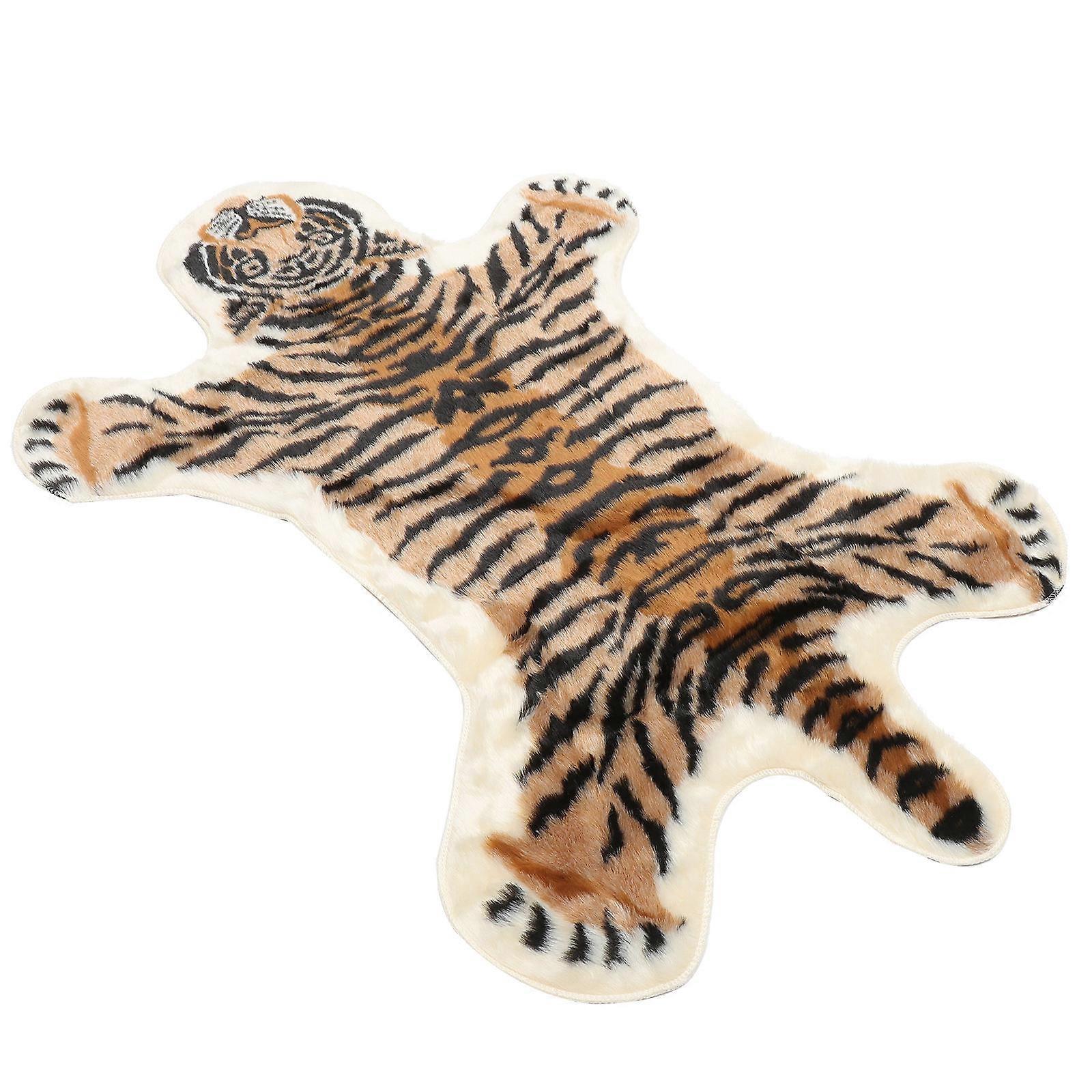 Nordic Style Imitation Leopard Carpet Washable Rug Home Floor Pad Light Brown Rectangle Function 1Pcs