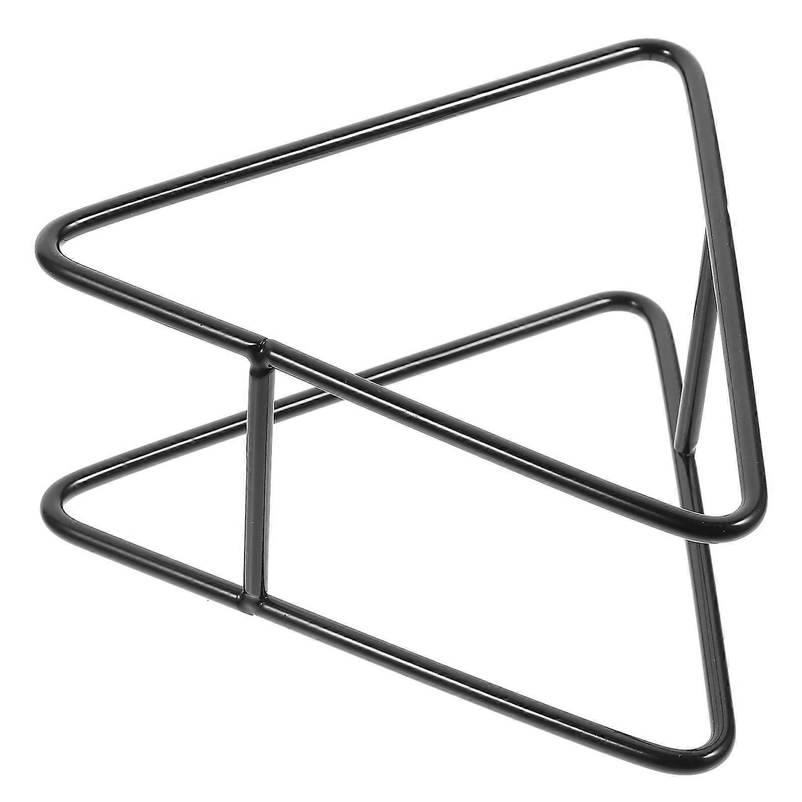 Cup Mat Storage Creative Cup Mat Storage Rack Coaster Holder for Home Use Iron Material Triangular Shape Space Saving 1Pcs