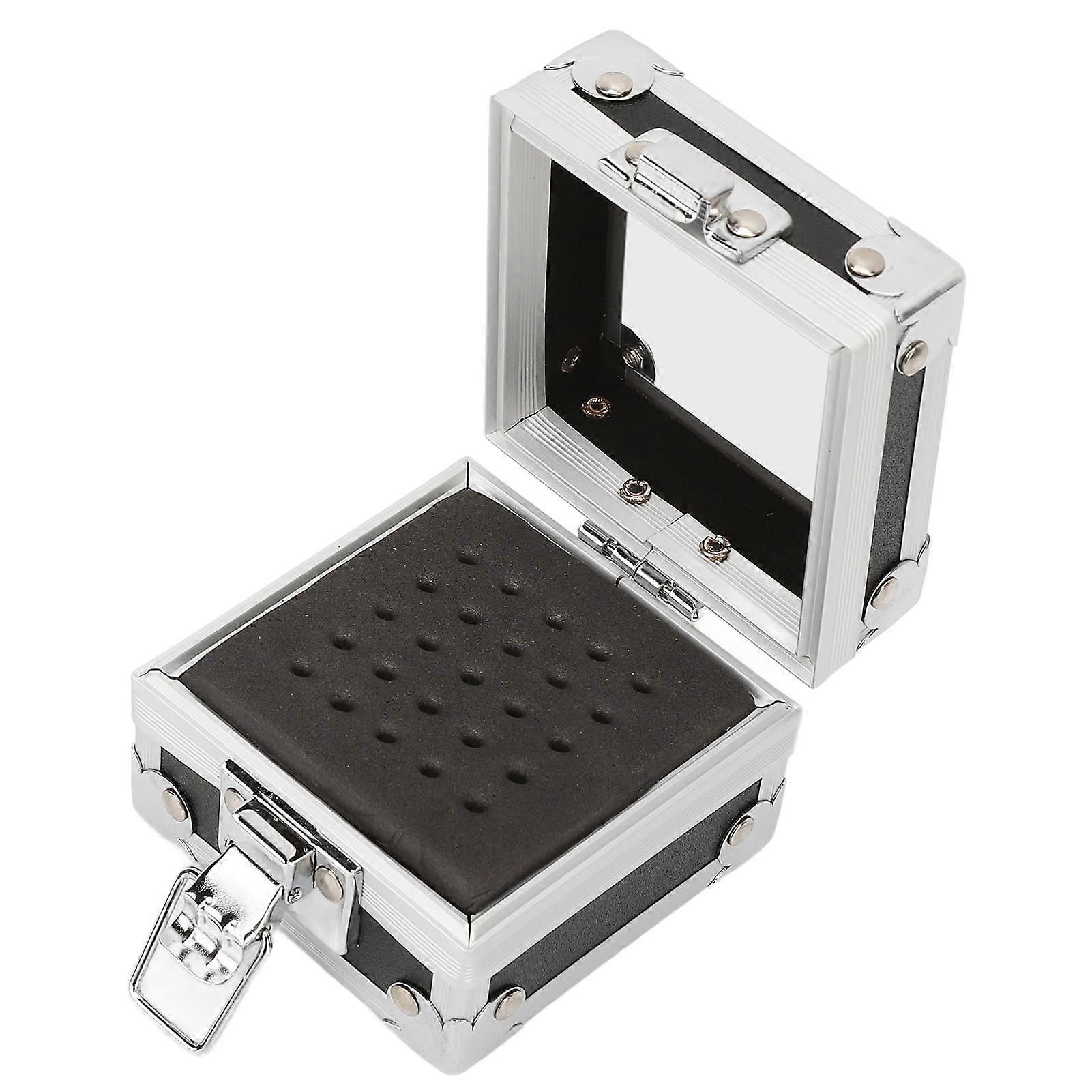 Nail Drill Bit Holder with Secure Lock, Transparent 25Slot Storage Case for Organized Bits