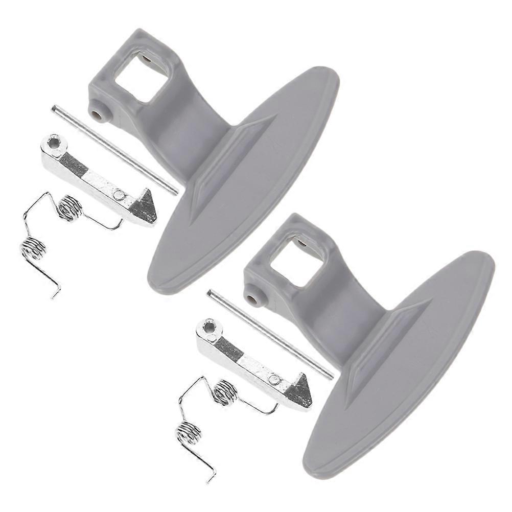Washer Machine Door Latch Hook Laundry Room Grey Metal Rectangular Enhanced Stability Durable Material 2 Sets