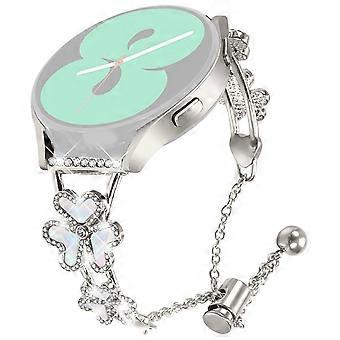 Metallband Herz Klee Dekor für Samsung Galaxy Watch Active Watch Armband Ersatz