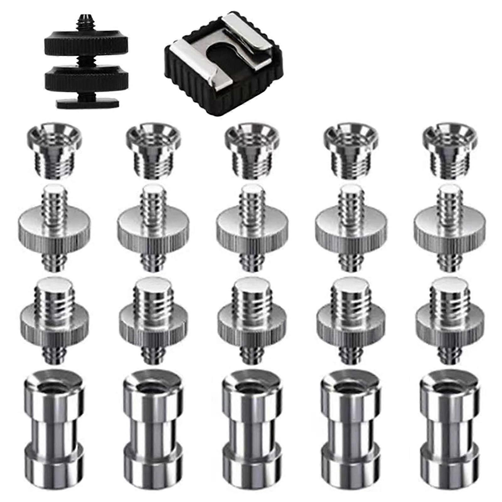 22 Pcs Camera Screw Mount Set 1/4 to 3/8 Camera Tripod Screw Adapter