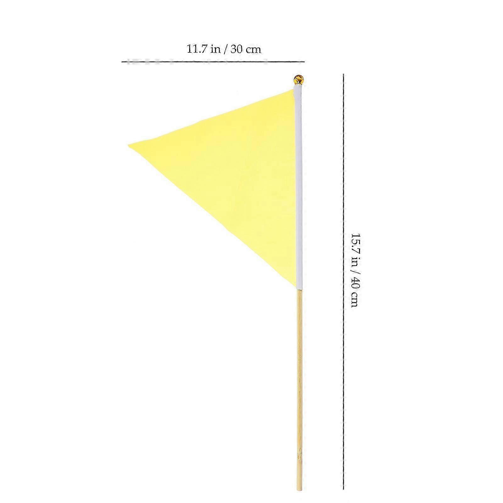 Lawn Marker Flags Outdoor Safety Warning Triangular Yellow 40x30cm 8Pcs