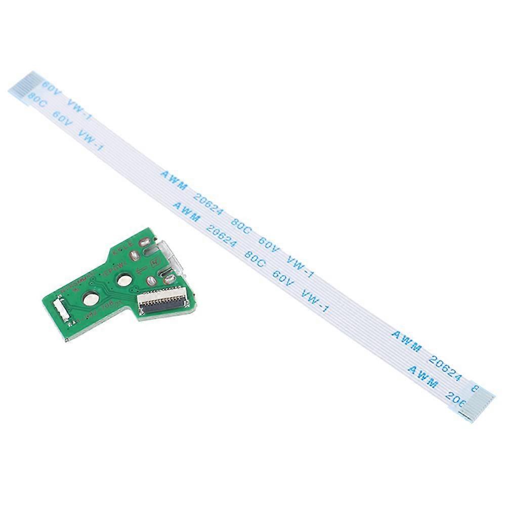 Charging Port Replacement Circuit Board with Ribbon Cable for PS4 Controller JDS Models 011055