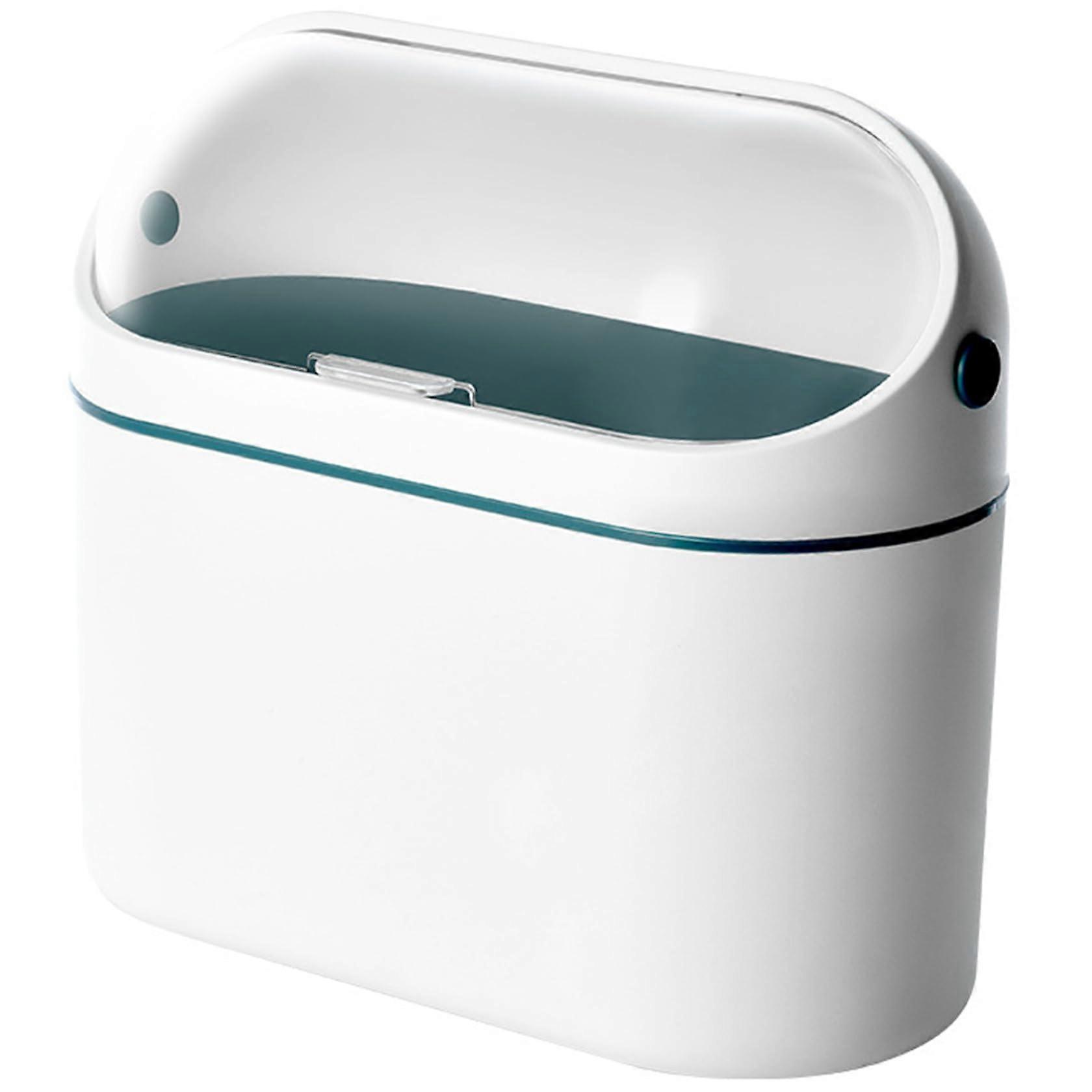 Mini Countertop Trash Can with Lid Clear Window Handle Wall Mount for Bathroom Kitchen Office