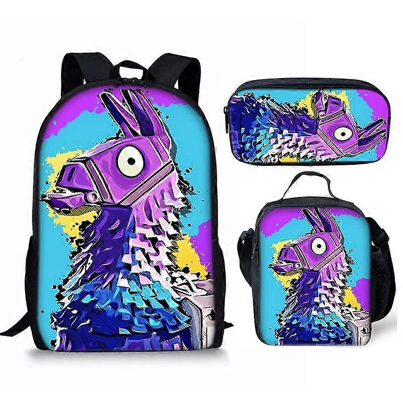 Fortnite Fortnite Backpack Large Capacity Three-piece Set Peripheral Backpack Student School Bag