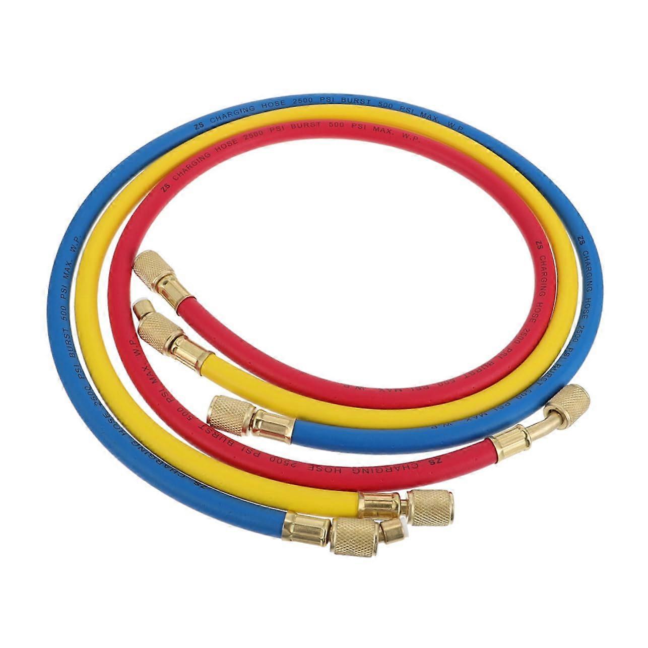 3Pcs Car Air Conditioning Charging Hose Set LeakProof Quick Setup for Reliable AC Service