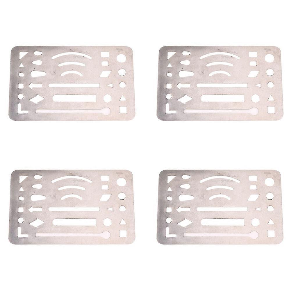 4X Stainless Steel 27 Patterns Erasing Drawing Drafting Tool Shield