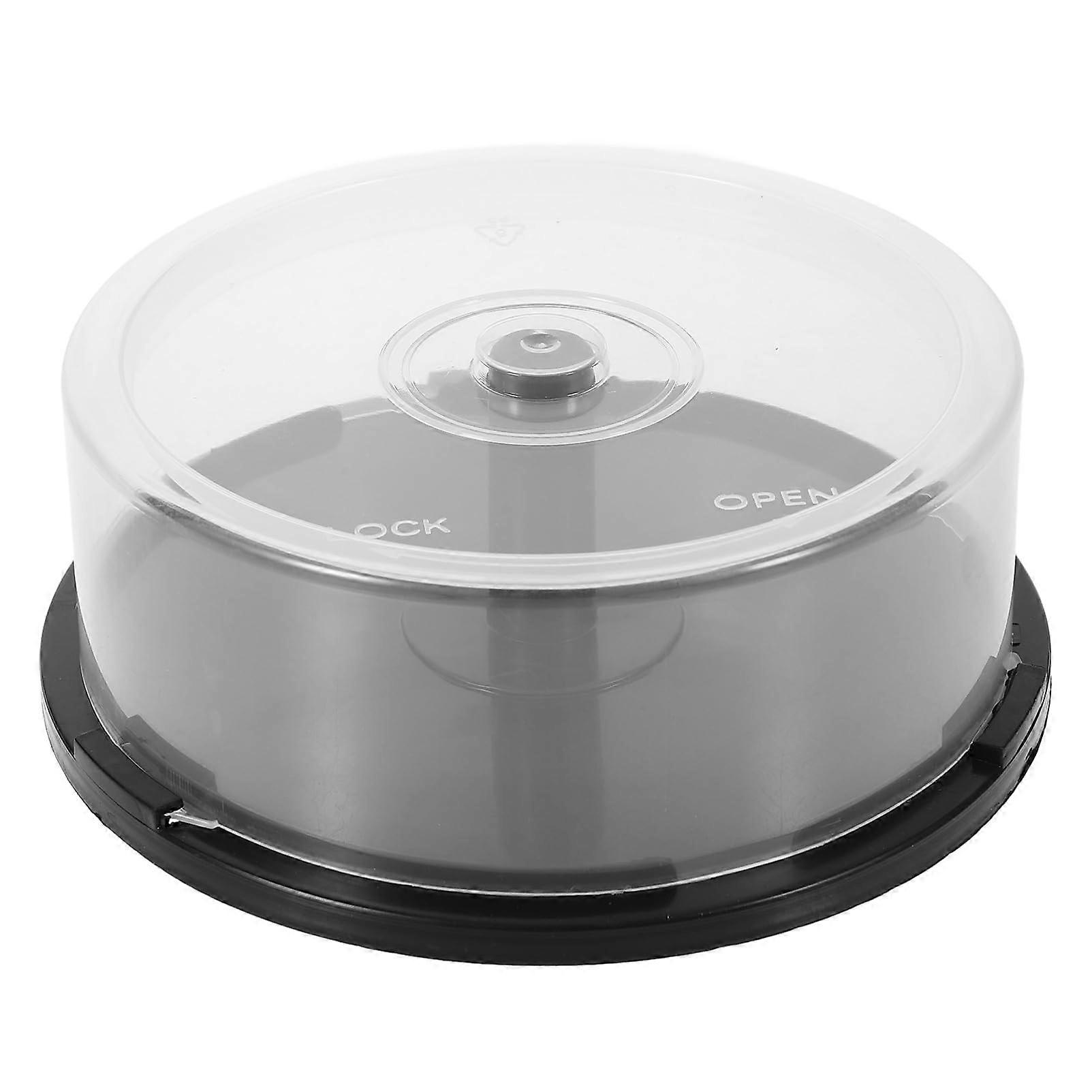 DVD Storage Case with Clear Cover, 25 Disc CD DVD Organizer, Lightweight Plastic Container