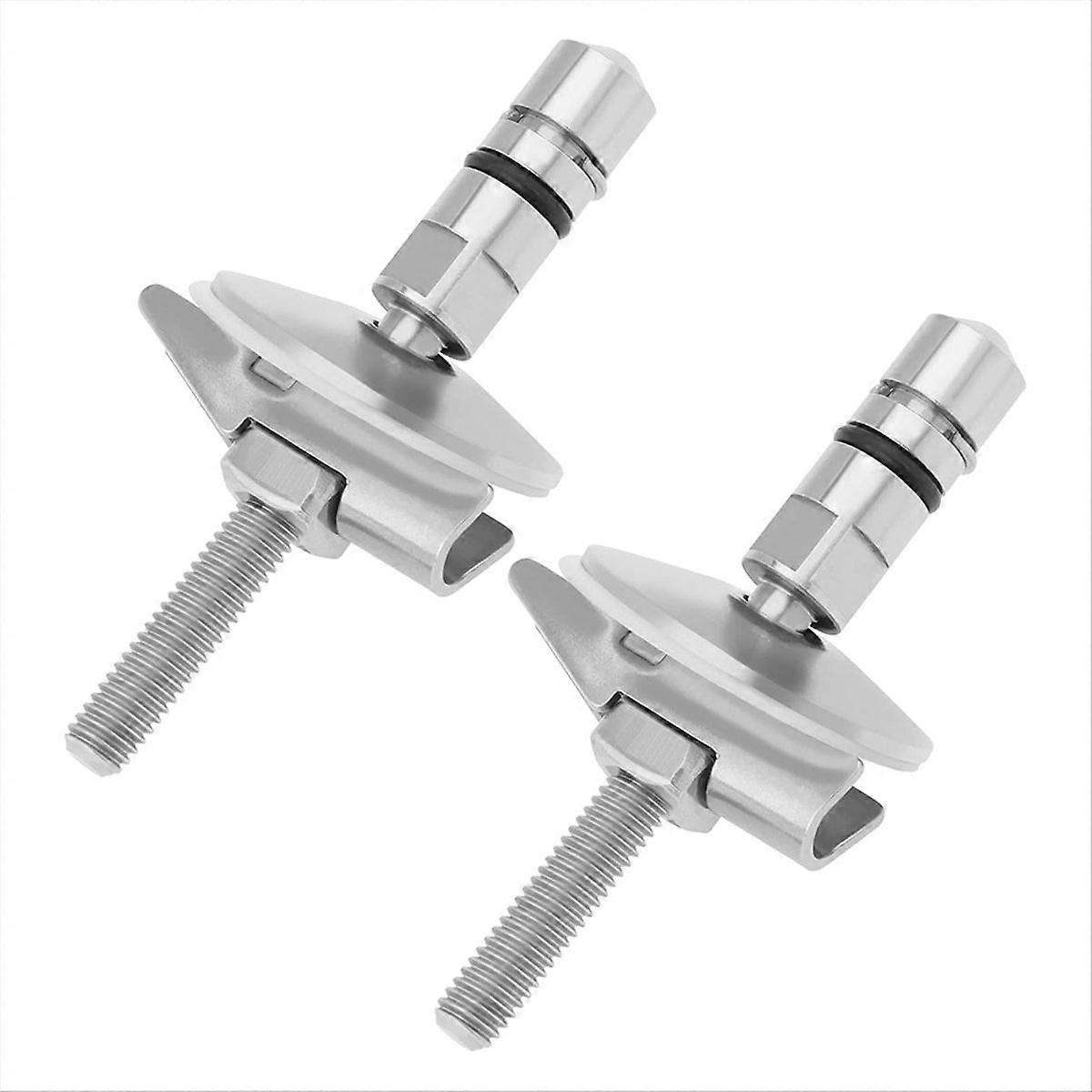 1 Pair Toilet Seat Fixing Hinge Set M6 X 71.5mm Stainless Steel Toilet Lid Hinge Fixing Bracket C010 Silver