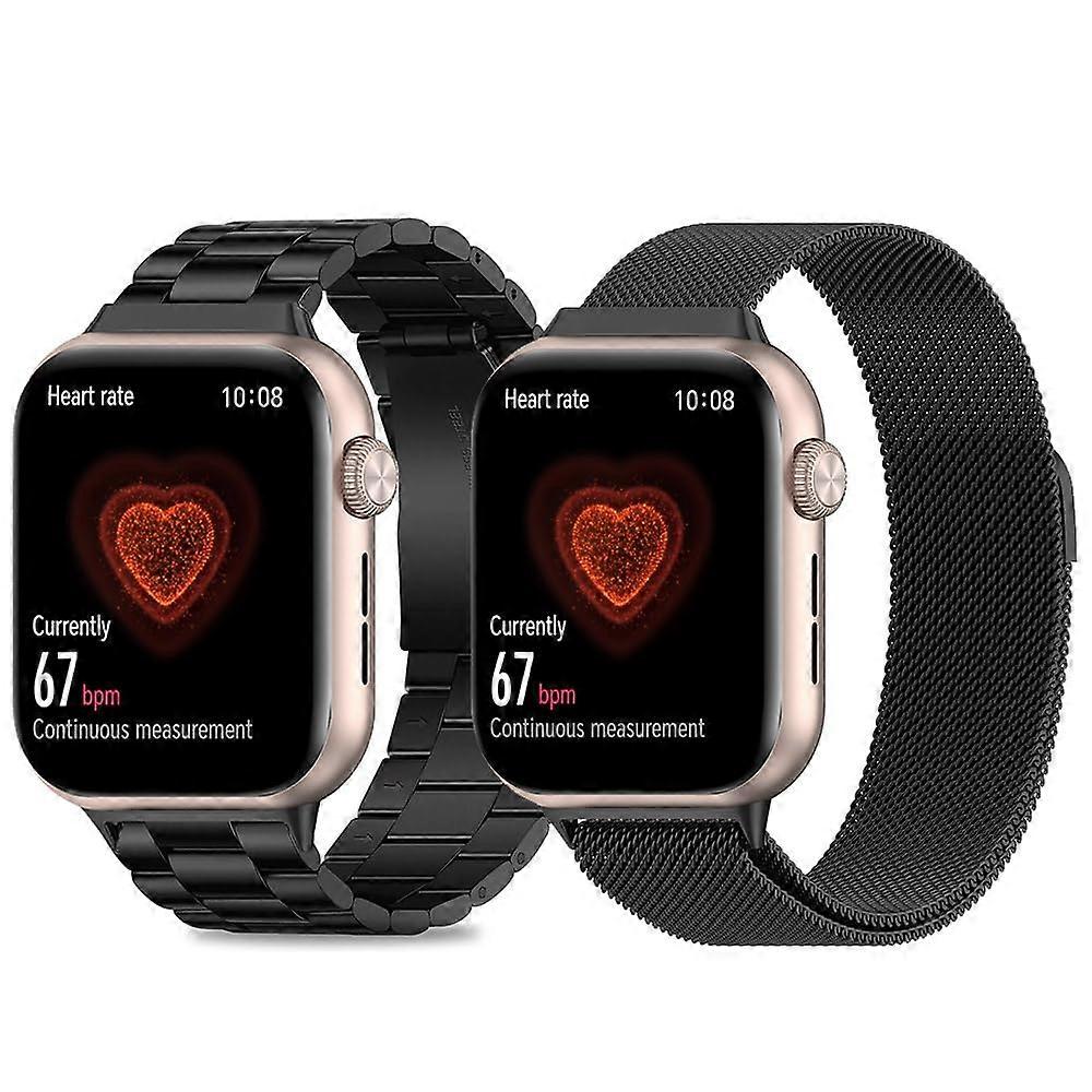 Strap Stainless Steel Mesh Replacement Band Adjustable Quick Release 2 Pack for Honor Watch 5