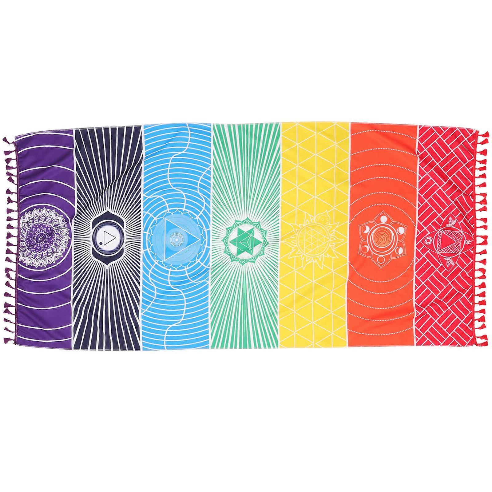 Rainbow Beach Towel Square Beach for Outdoor Picnic