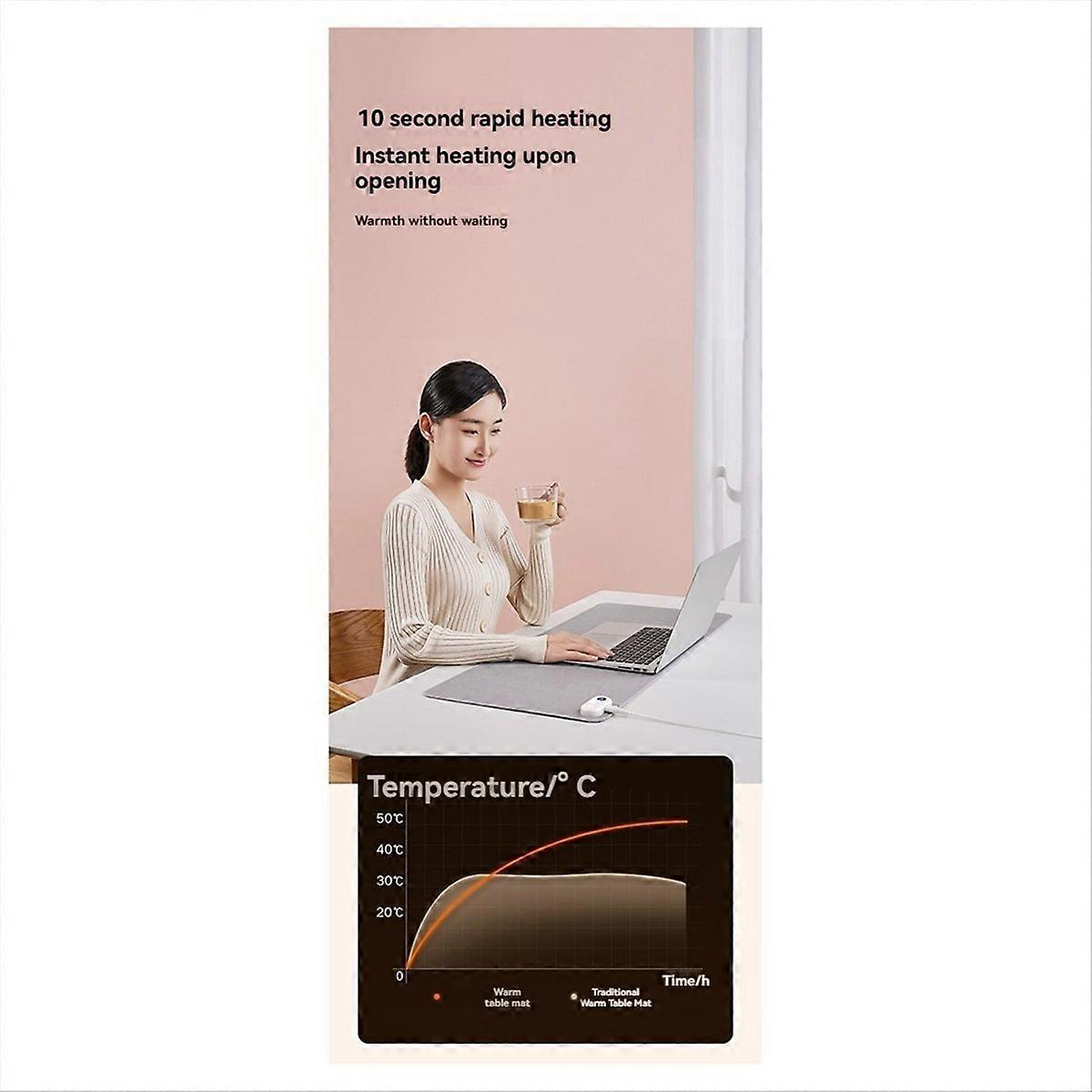 Heat Mat 80x33cm Temperature Heating Hand Warmer Pad Black EU Plug