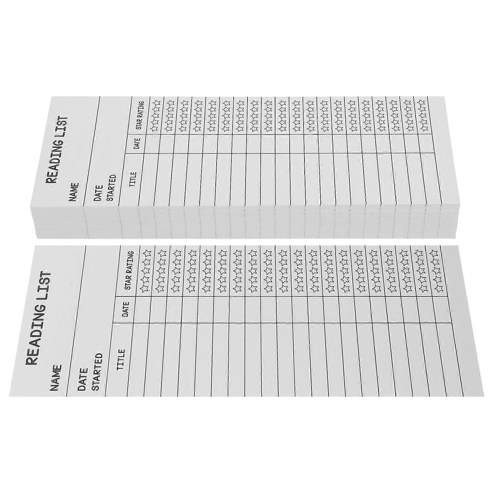 Bookmark Reading List Paper Bookmarks for Reading Tracking 50Pcs White