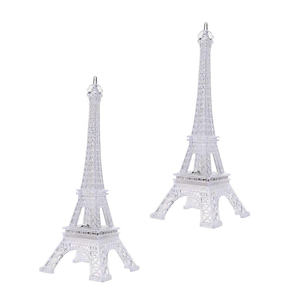 Desk Night Light Eiffel Tower Shape LED Night Lamp for 4Pcs White Desktop
