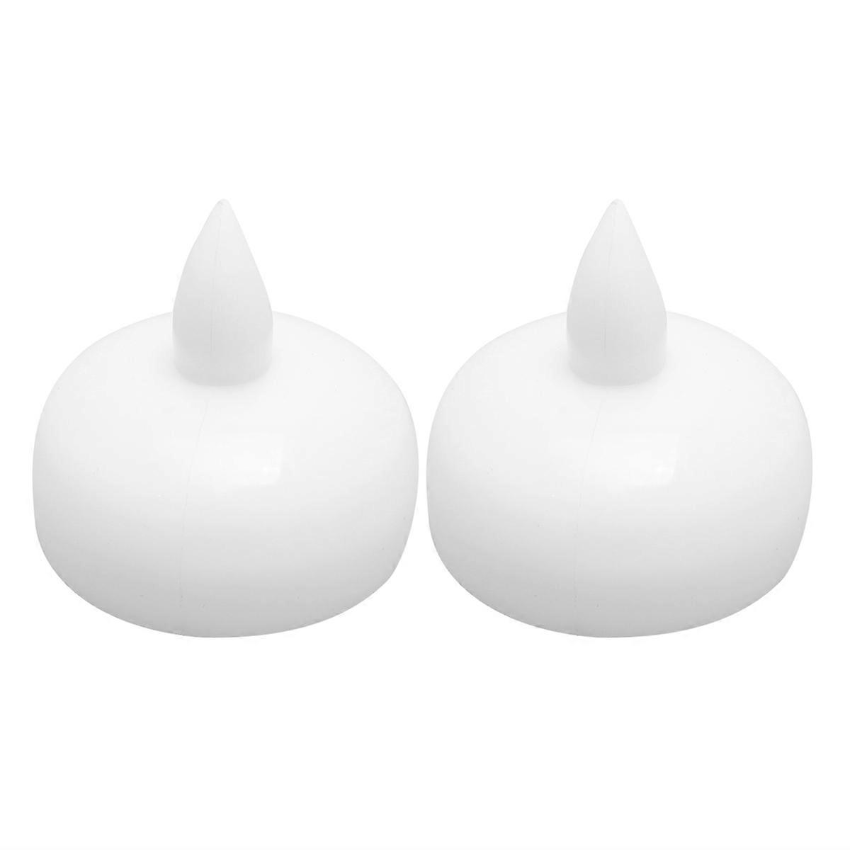 Waterproof Floating LED Candle Lamp for Lighting Use 2Pcs White Set