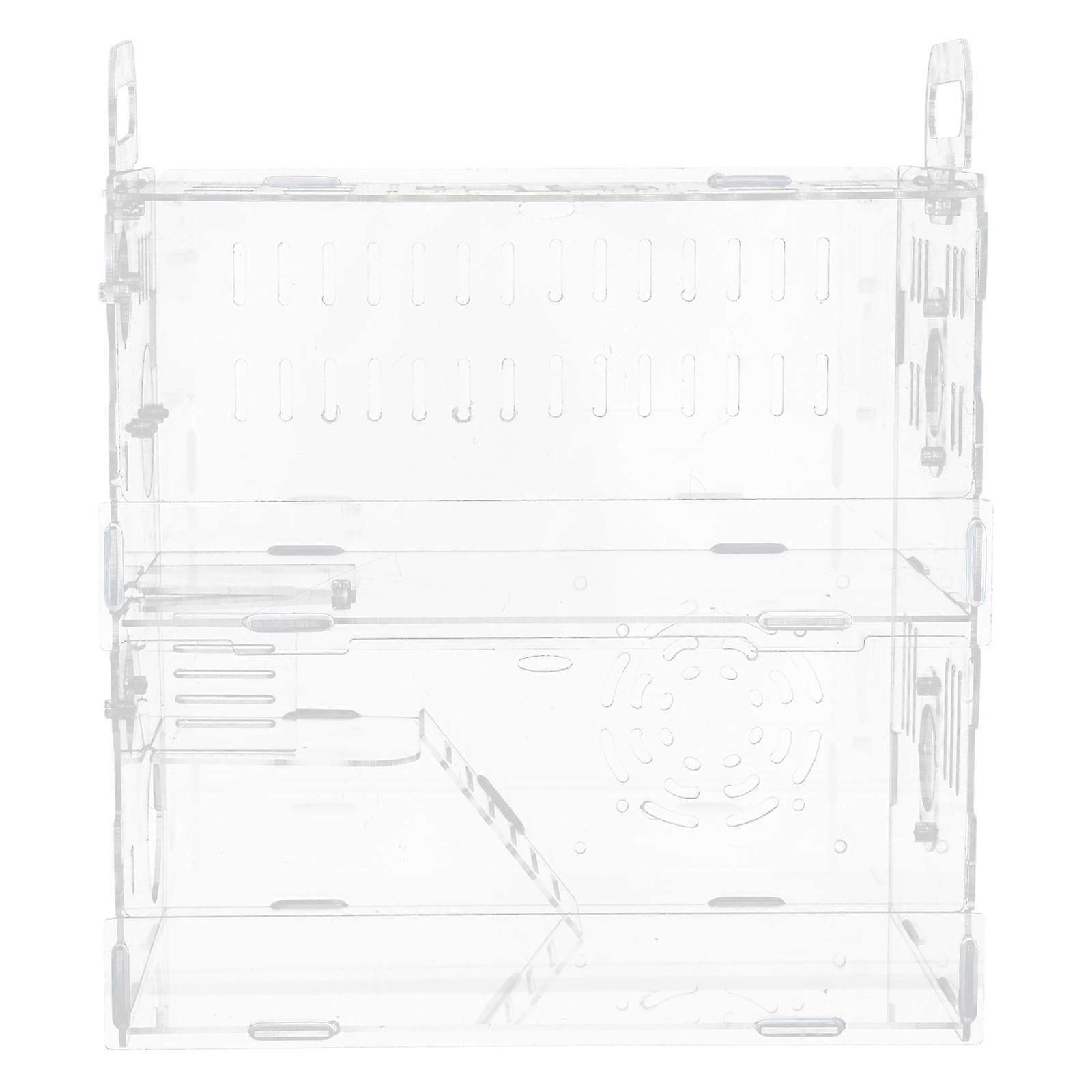 Acrylic Hamster Cage Transparent Small Pet House for Exercise 2Pcs