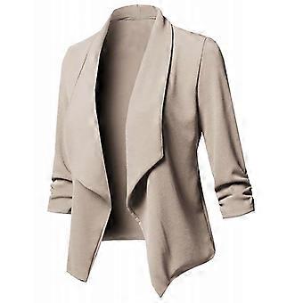 Women's Khaki Work Blazer Jacket, Compatible with Office Wear, Fitted & Casual, Size 4XL