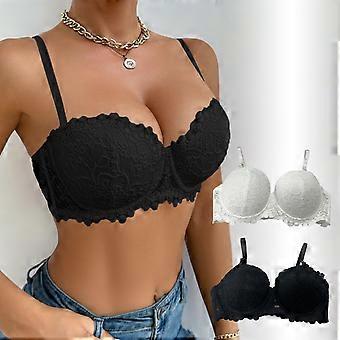 Women‘s Lace Push-Up Bra, Comfortable Underwire & Full Coverage, Perfect Gift for Girlfriend, Valentine’s Day & Boudoir Black Small