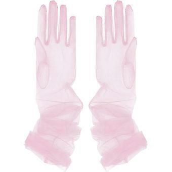 3 pares de guantes de gasa de malla rosa, talla única, ligeros y transpirables, compatibles con vestidos de novia y de gala.