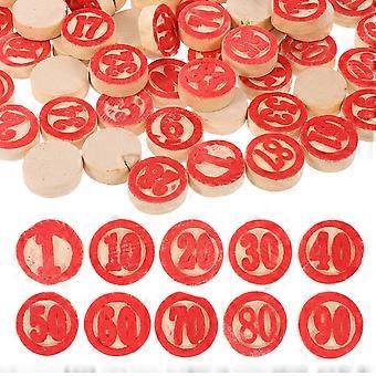 2 Sets Wooden Chess Piece Bingo Game Number Chess Replacement Accessories