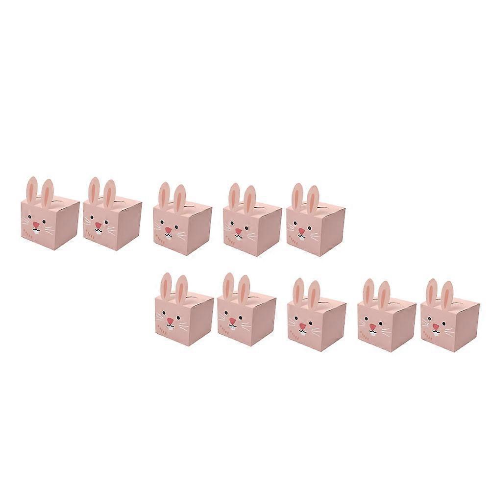 10pcs Easter Candy Boxes Rabbit Design Gift Boxes Decorative Biscuit Cases