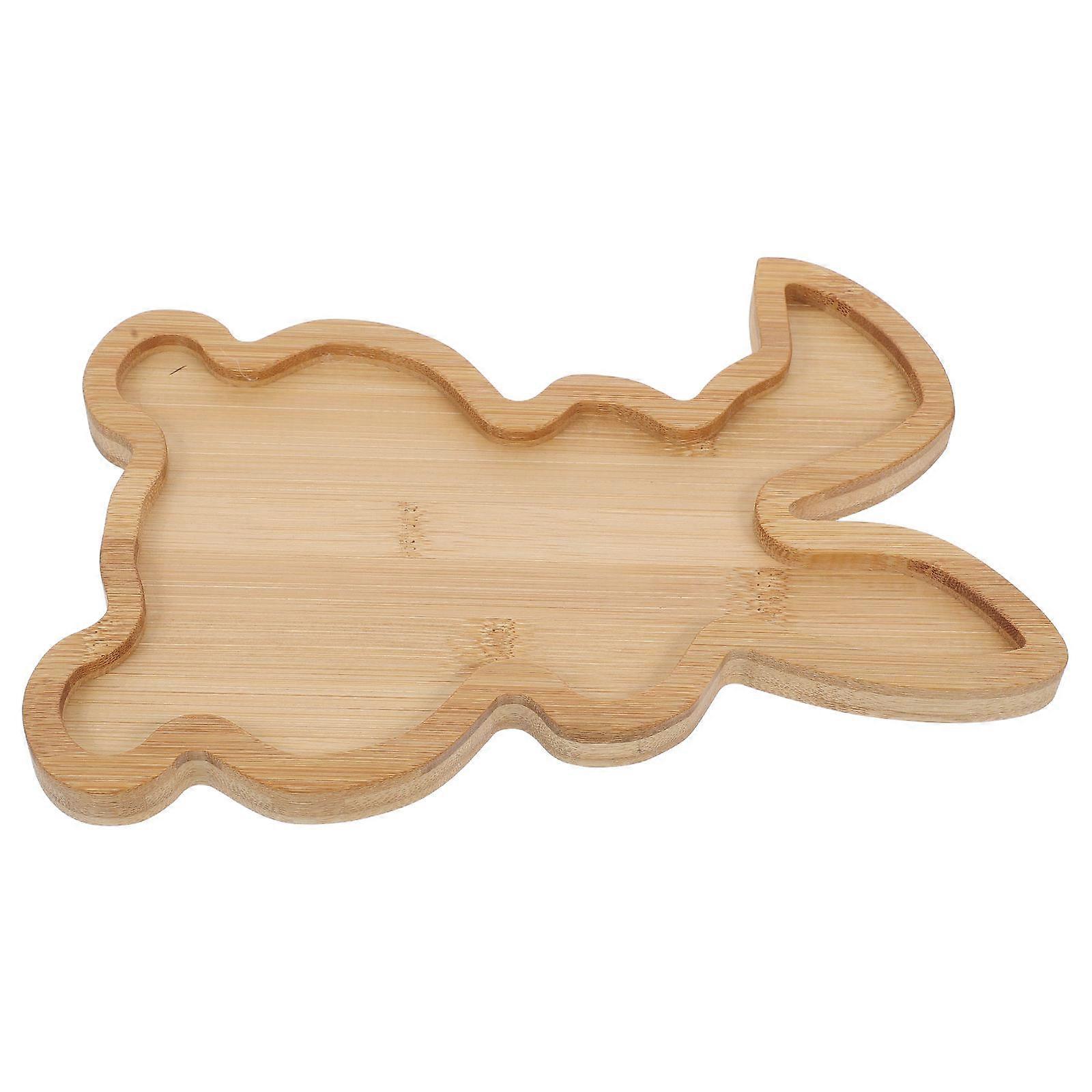 Rustic Brown Bunny Shaped Serving Tray for 4Pcs Easter Appetizer Display