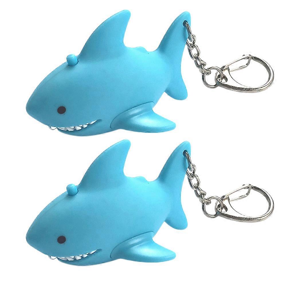 Keychains Shark Shape Key Pendants with Glowing Function 2Pcs for Kids