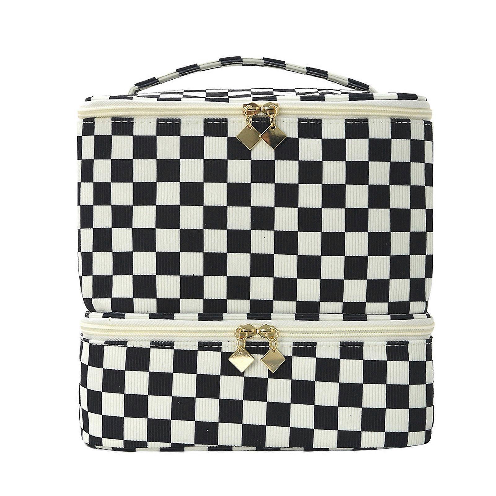 Checkerboard Pattern Bag - Retro & Chic for Vanity - Stylish
