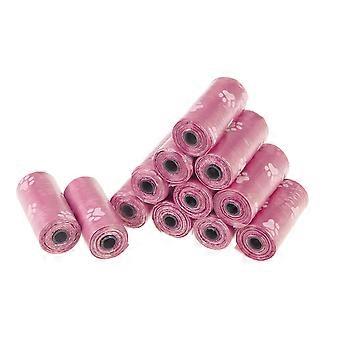 Dog Waste Bags Leak-Proof Pet Waste Bags for Puppies 12 Rolls Pink