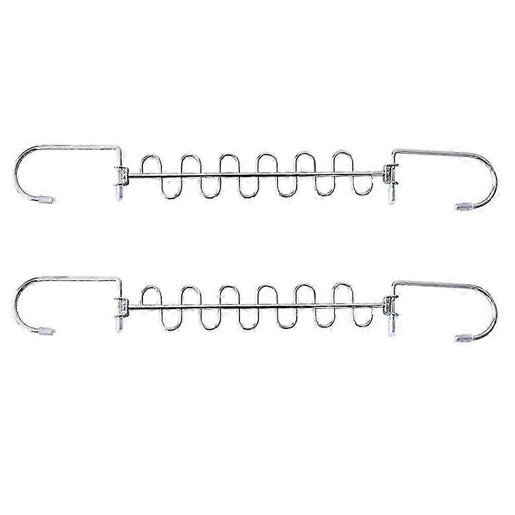 Silver Clothes Drying Rack Multi-Hole Clothes Storage Hanger for 2Pcs