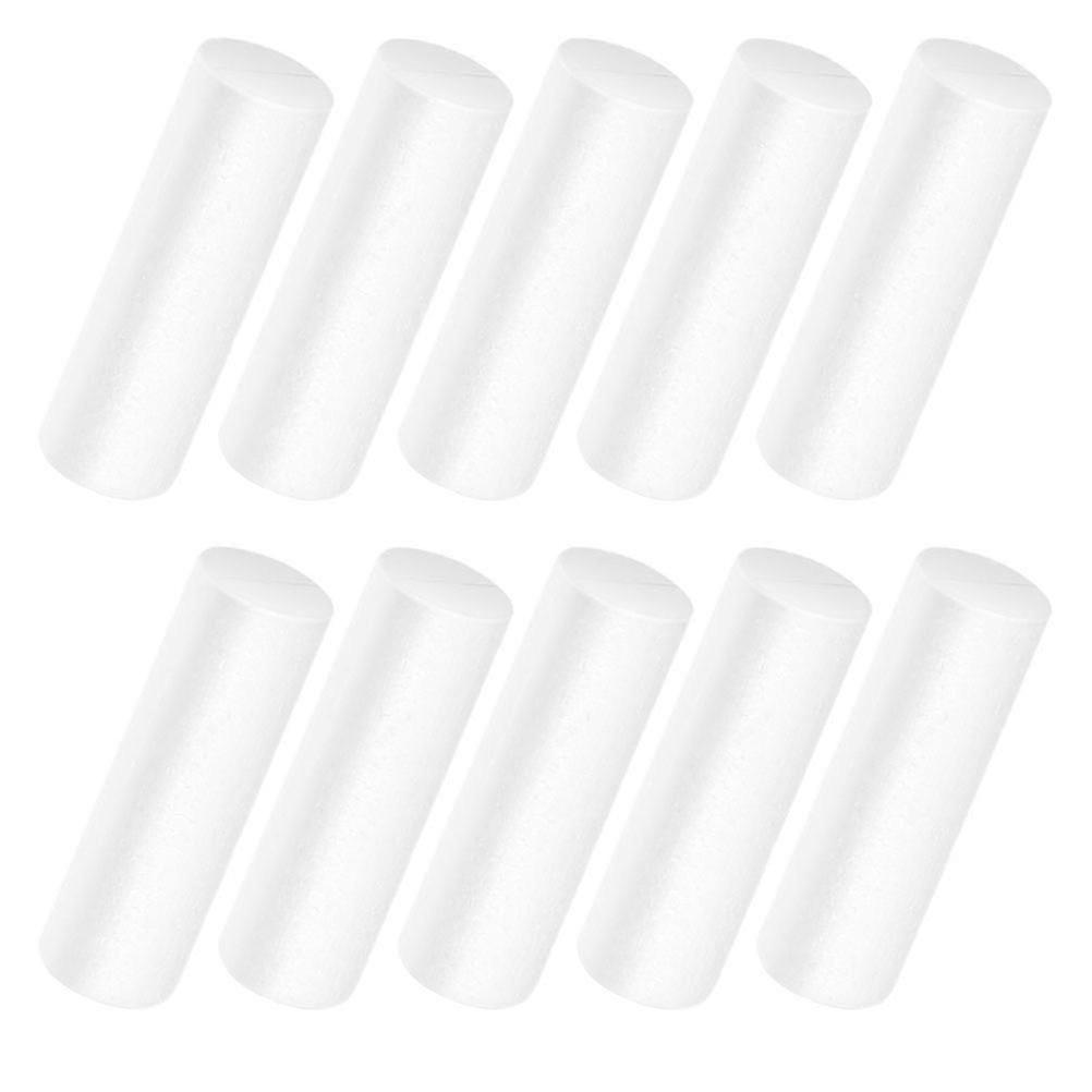 White Polystyrene Foams Cylinder for Creative DIY 10Pcs Crafting Set