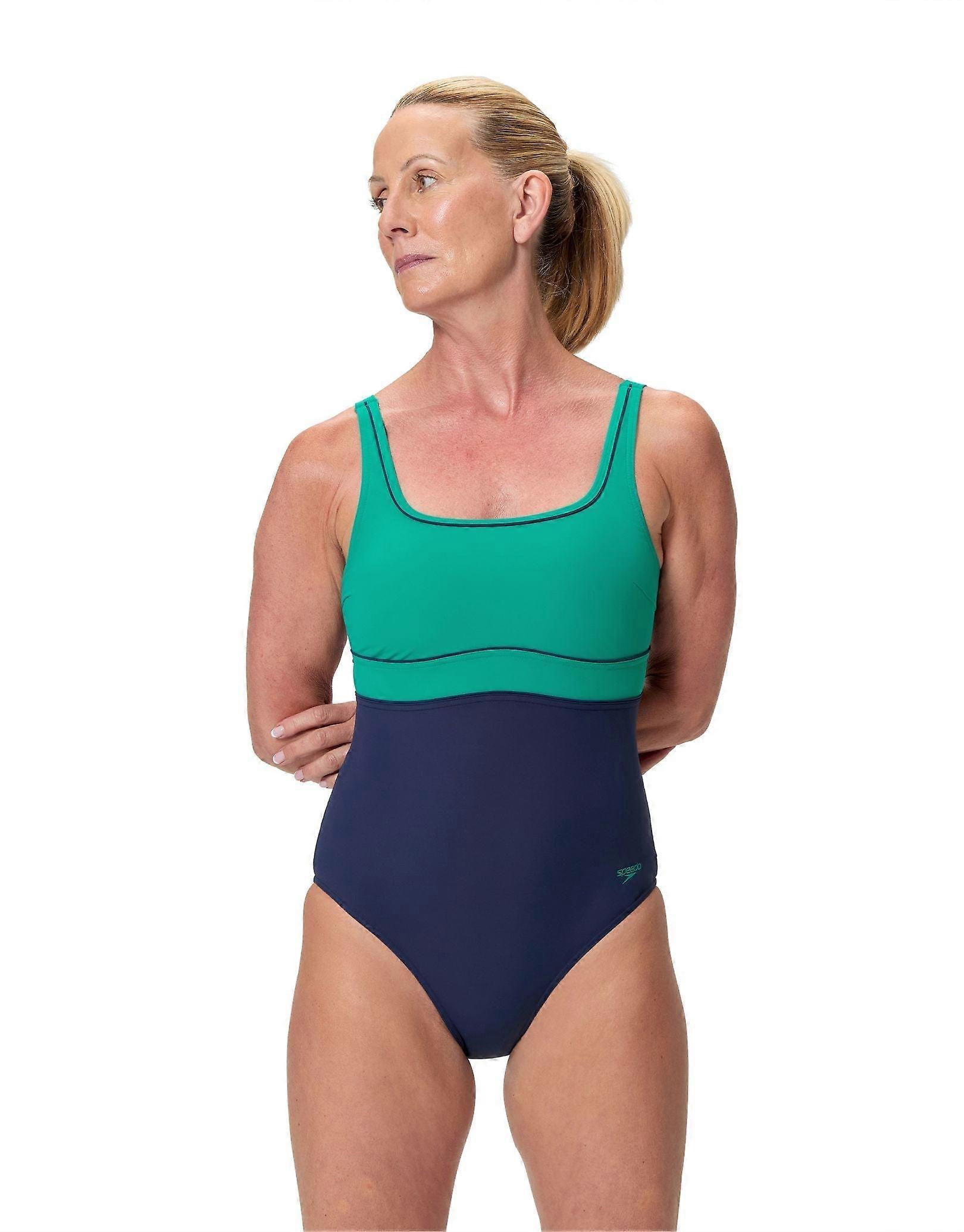 Speedo Shaping Contour Eclipse Swimsuit - Teal/Navy