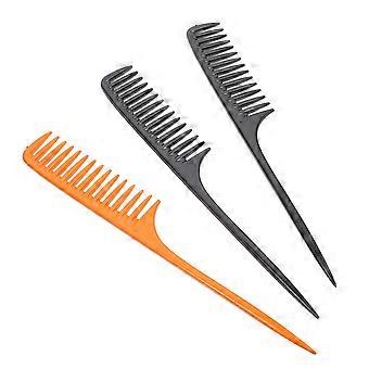 3 PCS Haircutting Comb Barber Pintail Comb Wide Teeth Hair Washing Plastic Comb