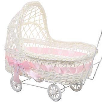 Trolley-förmiger gewebter Korb Baby Shower Candy Korb bevorzugt Korb Blumenkorb Dekor