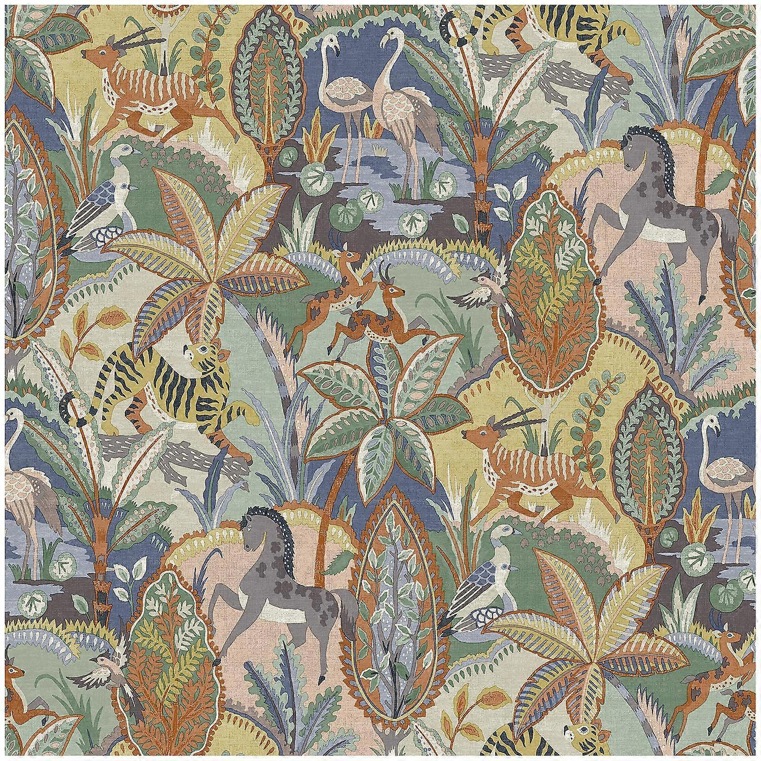 Animal Garden Multi Wallpaper