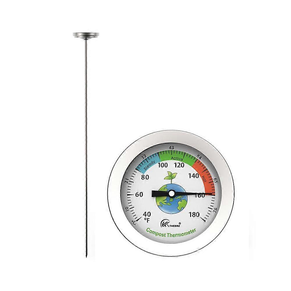 Jordtermometer rostfritt stål sondgödseltermometer förlängd mattermometer