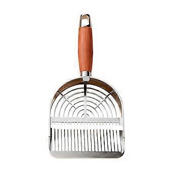 Metal kattegrusske med holder Kæledyrsafføringsske med ergonomisk træhåndtag Hurtigsigtet skovl til katte
