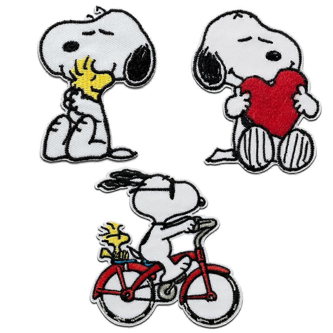 Peanuts © Snoopy Set 3 stykker - Patch, Iron-On Patch, Iron On Patch