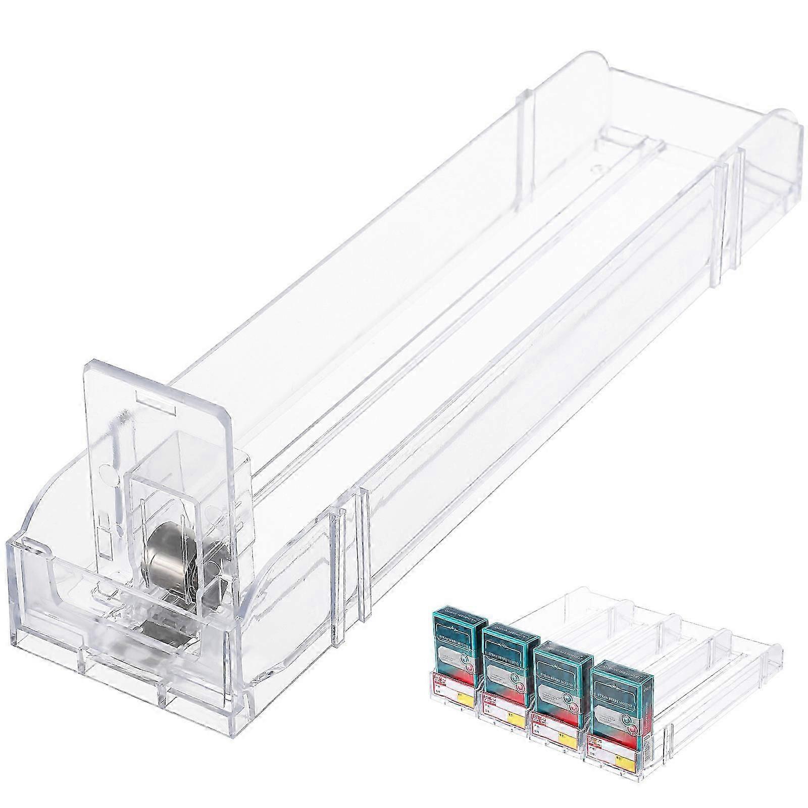 Auto-Push Showcase | Plastic Display Rack for Shop Storage, 4Pcs