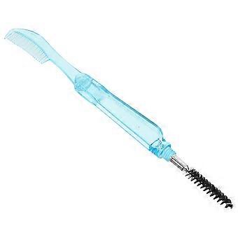 Dual Head Folding Eyelash Comb for Makeup 2in1 Eyelash Brush Tool Blue