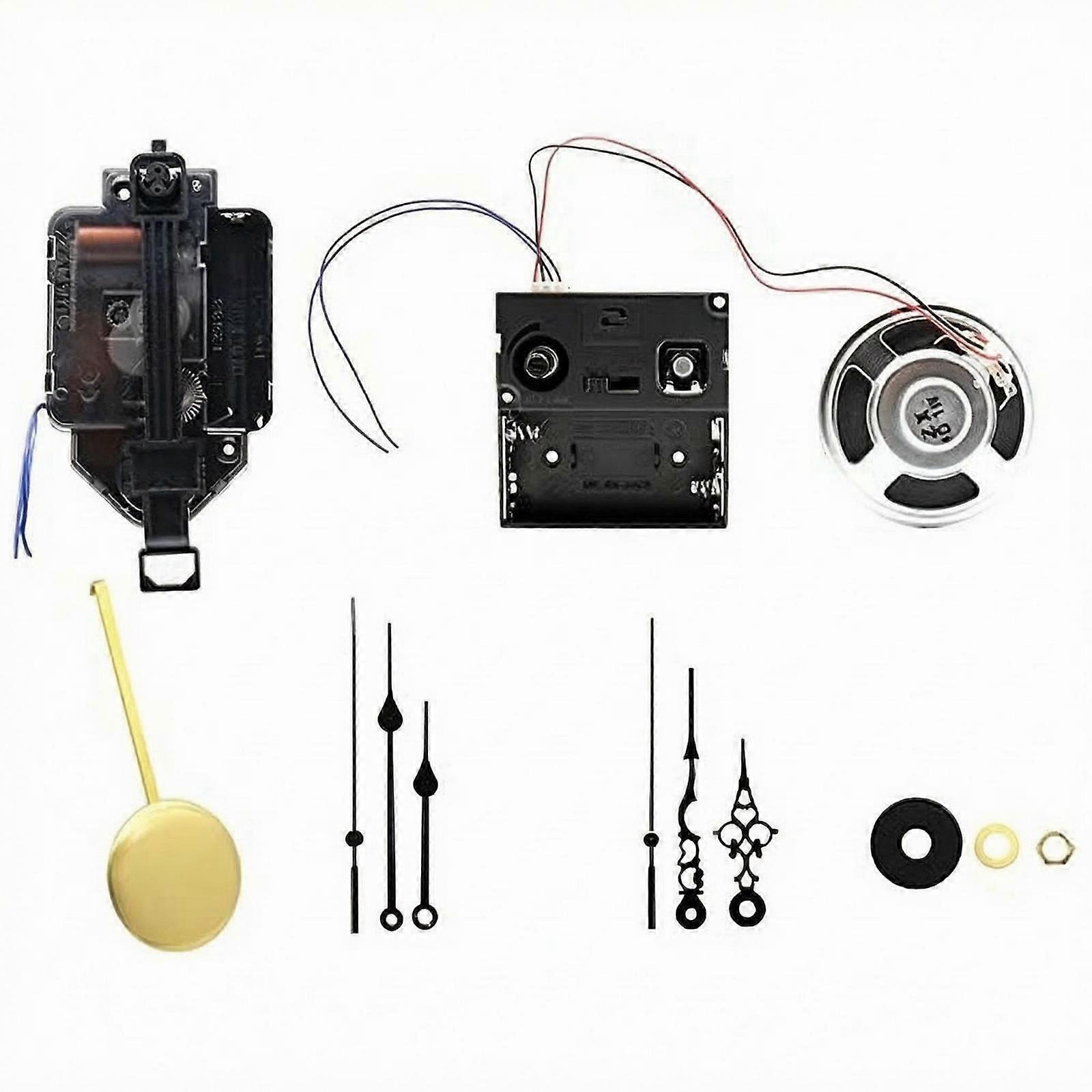 Chiming Wall Clock Movement Black and Gold Pendulum Clock Movement Mounting